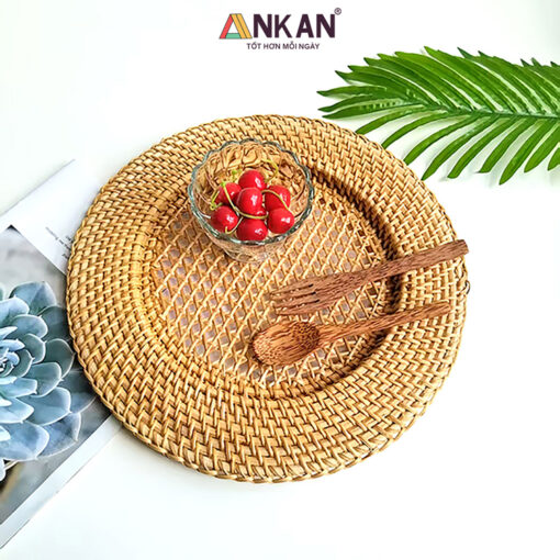 Dĩa Mây Tre Trang Trí Vintage, Đựng Trái Cây 8 Dĩa mây tre