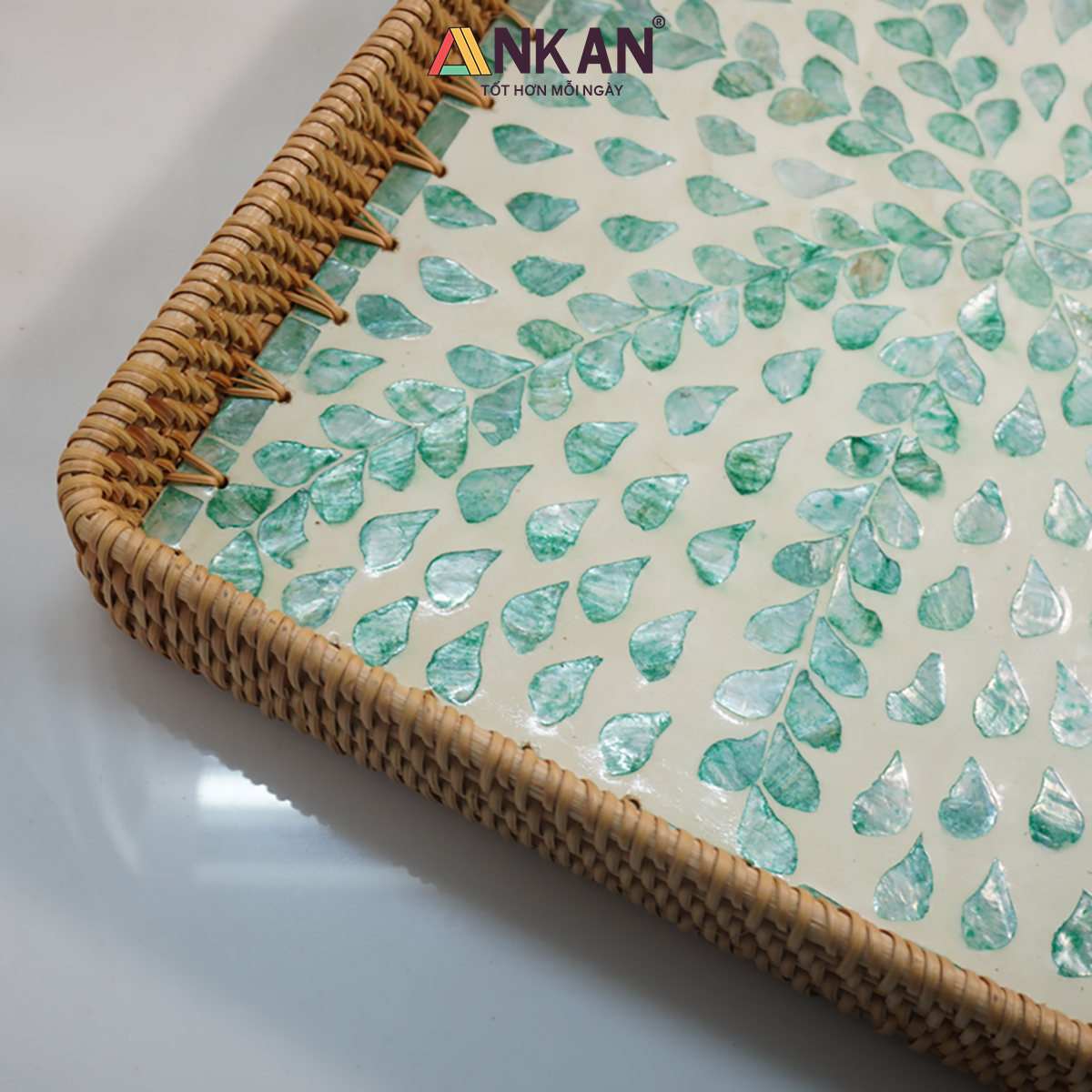 Khay Mây Khảm Trai Cỡ Lớn 56cm Trang Trí Nhà Hàng 11 khay kham trai lon 12