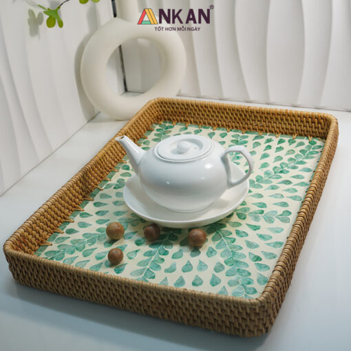Khay Mây Khảm Trai Cỡ Lớn 56cm Trang Trí Nhà Hàng 6 khay kham trai lon 7