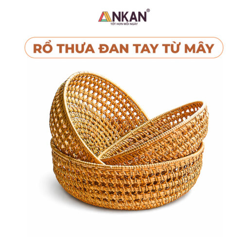 Rổ Mây Tre Đan Thưa Thủ Công Tinh Xảo