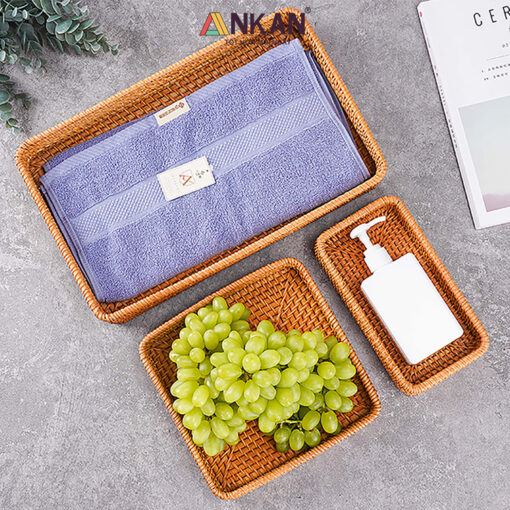 Bộ 3 Món Rổ Decor Mây Tre Tự Nhiên Thủ Công 9 khay may 3 mon 36