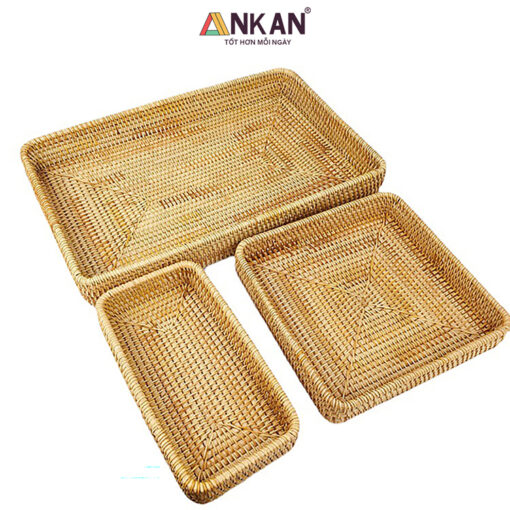 Bộ 3 Món Rổ Decor Mây Tre Tự Nhiên Thủ Công
