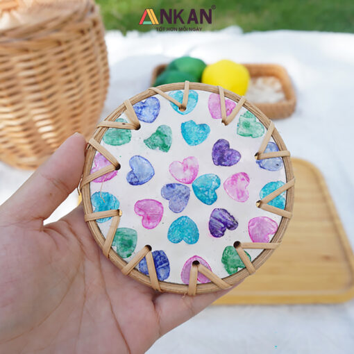 Đế Lót Ly Mây Khảm Trai Kiệt Tác Thủ Công Decor