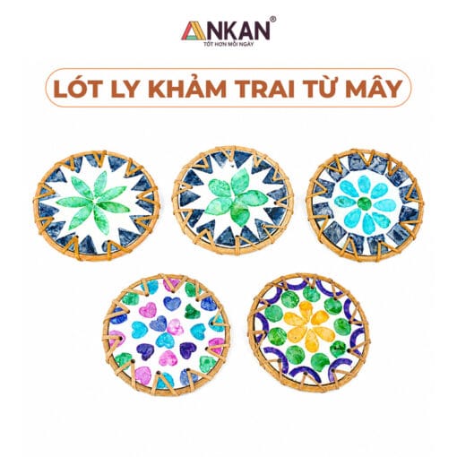 Đế Lót Ly Mây Khảm Trai Kiệt Tác Thủ Công Decor