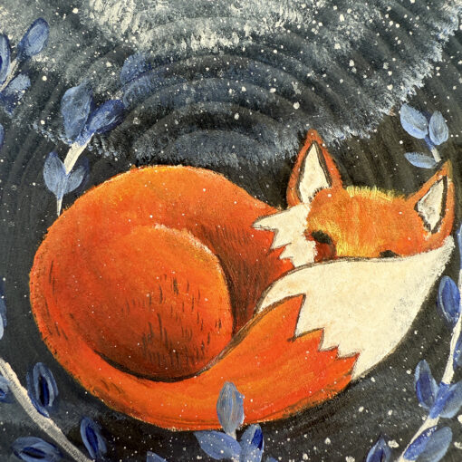 Alternative view of Khoanh Gỗ Decor Vẽ Tay Hình Con Cáo