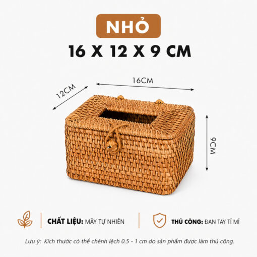 Alternative view of Hộp Đựng Khăn Giấy Mây Tre Đan Tự Nhiên