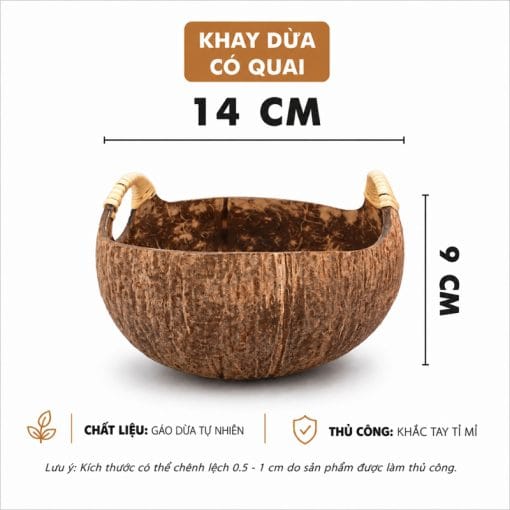 Alternative view of Khay Gáo Dừa Tự Nhiên Có Quai Decor Trang Trí