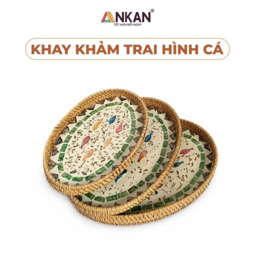 Khay Khảm Trai Đựng Bánh Kẹo Trái Cây Cao Cấp