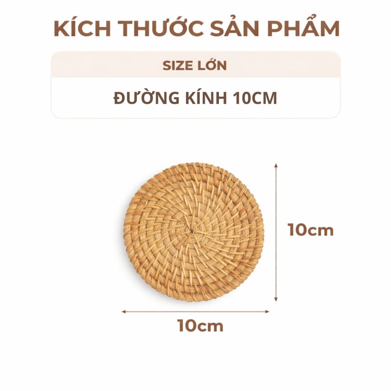 Bộ Lót Ly Mây Tre Đan 6 Miếng Kèm Khay Đựng 13 lot ly57