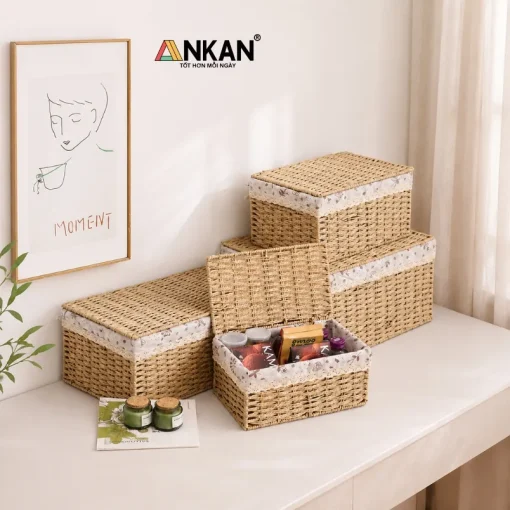 Giỏ Đựng Đồ Dáng Cao Có Nắp - ảnh sản phẩm 2