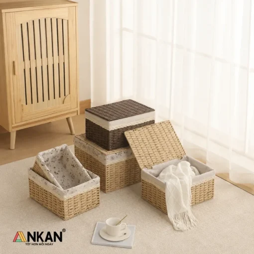 Giỏ Đựng Đồ Dáng Cao Có Nắp - ảnh sản phẩm 4