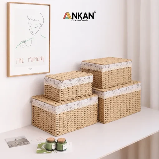 Giỏ Đựng Đồ Dáng Cao Có Nắp - ảnh sản phẩm 5