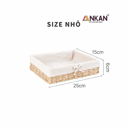 Giỏ Đựng Đồ Dáng Thấp ANKAN – Lót Vải Nơ, 4 Kích Thước 14 Giỏ Đựng Đồ Dáng Thấp - ảnh sản phẩm 6