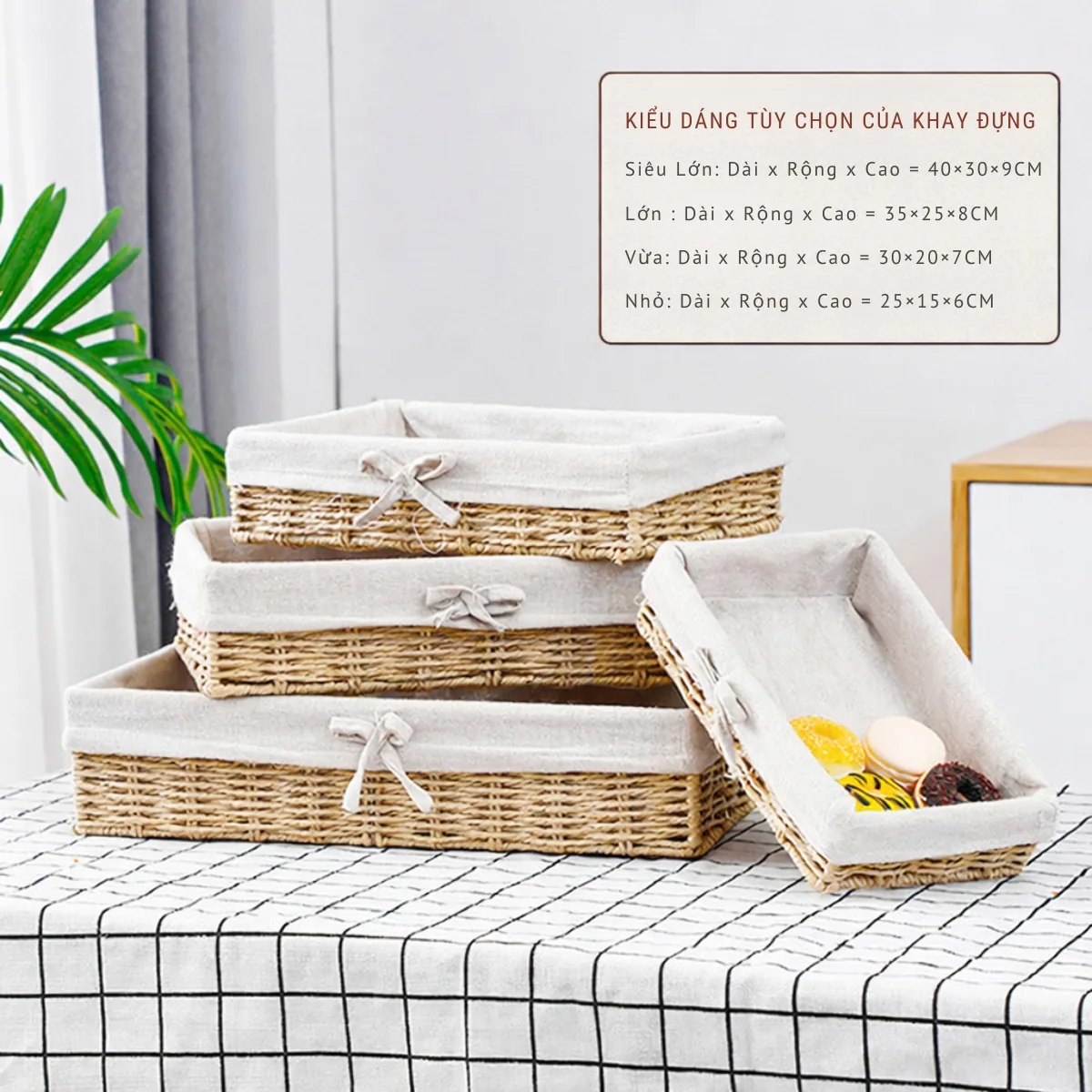 Giỏ Đựng Đồ Dáng Thấp ANKAN – Lót Vải Nơ, 4 Kích Thước 20 Công dụng Giỏ Đựng Đồ Dáng Thấp ANKAN – Lót Vải Nơ, 4 Kích Thước