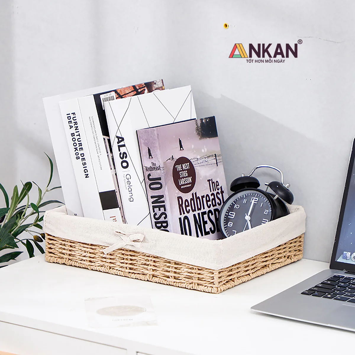 Giỏ Đựng Đồ Dáng Thấp ANKAN – Lót Vải Nơ, 4 Kích Thước 21 Thương hiệu ANKAN Giỏ Đựng Đồ Dáng Thấp ANKAN – Lót Vải Nơ, 4 Kích Thước