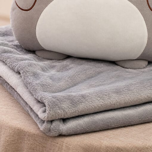 Bộ chăn gối 3 trong 1 hình bò xám - ảnh 6