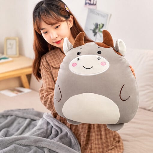 Bộ chăn gối 3 trong 1 hình bò xám - ảnh 7