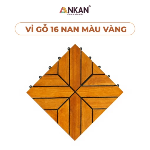 Vỉ gỗ lót sàn ANKAN 16 nan màu vàng