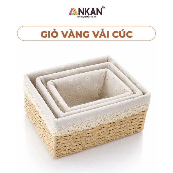 Giỏ đựng đồ lót vải hoa cúc