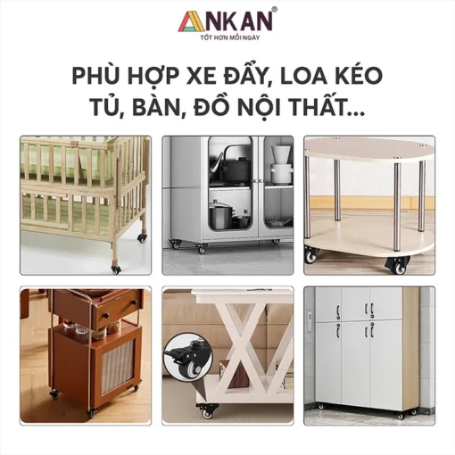 Ứng dụng bánh xe cho xe đẩy và nội thất
