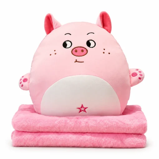 Bộ chăn gối văn phòng Heo Hồng trên nền trắng
