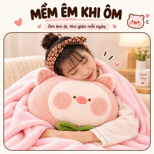 Gối Heo Hồng mềm êm khi ôm