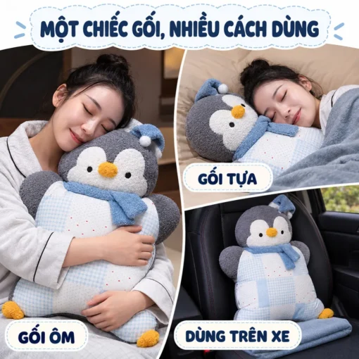 chăn gối văn phòng hình chim cánh cụt - ảnh sản phẩm 6