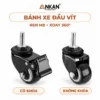 Bánh xe đầu vít ren 8mm, có khóa và không khóa
