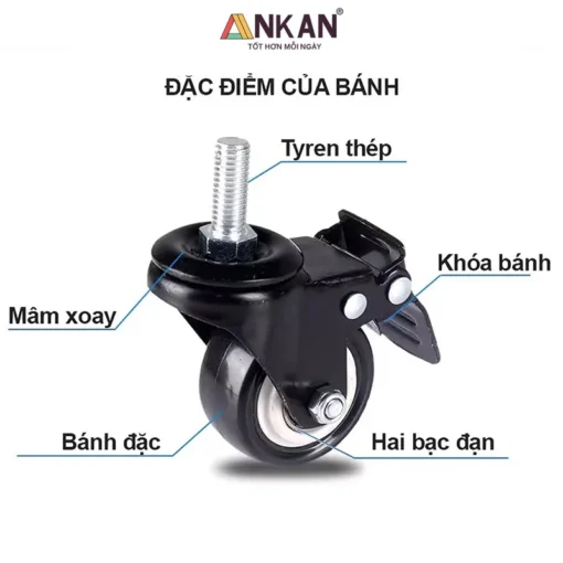 Chi tiết ty ren, ổ bi và cụm càng bánh xe - ANKAN