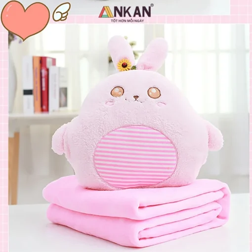 Chăn Gối Văn Phòng Thỏ Hồng ANKAN 14 Chăn Gối Văn Phòng Thỏ Hồng ANKAN - ảnh thực tế 5
