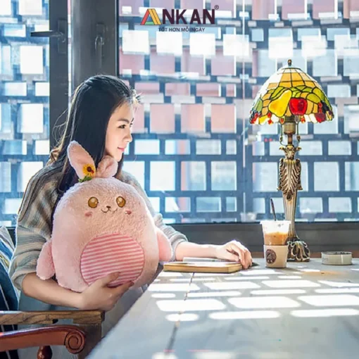 Chăn Gối Văn Phòng Thỏ Hồng ANKAN 15 Chăn Gối Văn Phòng Thỏ Hồng ANKAN - ảnh thực tế 6
