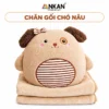 Chăn Gối Văn Phòng 3 Trong 1 Chó Nâu ANKAN 23 Chăn Gối Văn Phòng 3 Trong 1 Chó Nâu ANKAN trên nền trắng, logo ANKAN và tên mẫu trong khung bo tròn