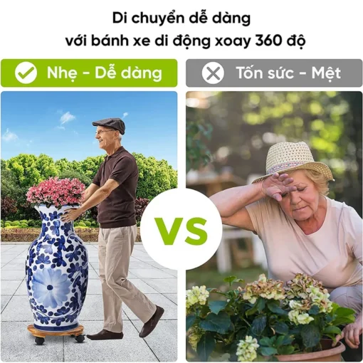 Đế Chậu Cây Tròn Đen 35cm – Tải 60kg - ảnh thực tế 8