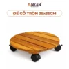 Đế Chậu Cây Tròn Vàng 35cm – Tải 60kg nền trắng, logo ANKAN