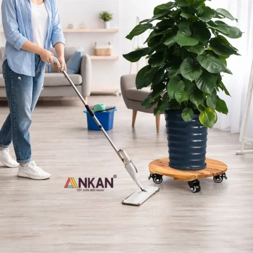 Đế Chậu Cây Tròn Vàng 40cm – Tải 120kg - ảnh thực tế 3