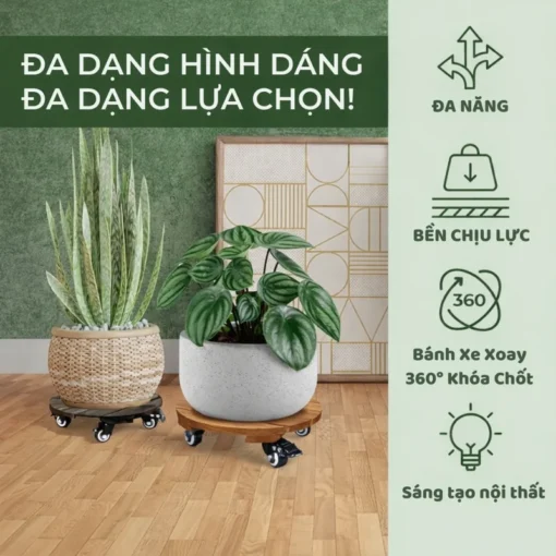 Đế Chậu Cây Tròn Vàng 40cm – Tải 120kg - ảnh thực tế 7