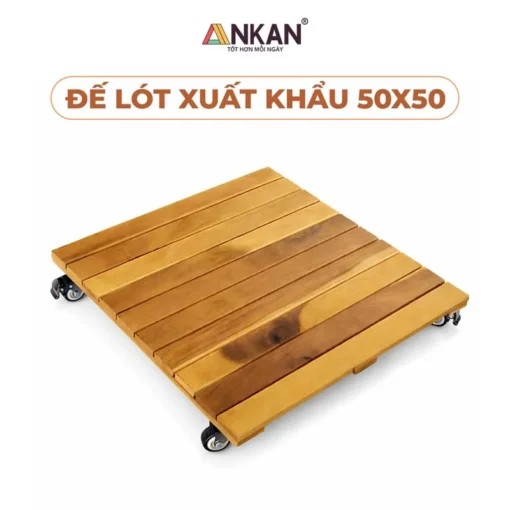 Đế Chậu Cây Vuông Vàng 50cm – Tải 120kg nền trắng, logo ANKAN