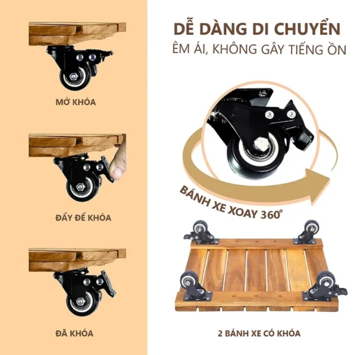 Đế Chậu Cây Vuông Vàng 45cm – Tải 120kg - ảnh thực tế 4