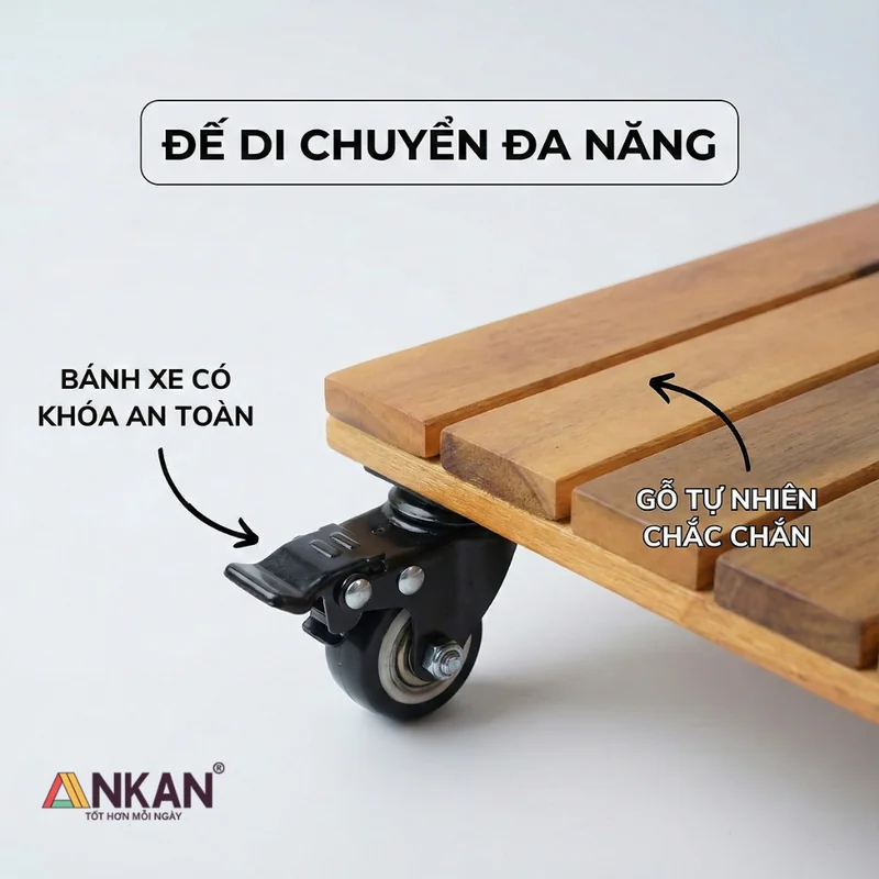 Đế Chậu Cây Vuông Vàng 40cm – Tải 120kg 21 Thương hiệu ANKAN Đế Chậu Cây Vuông Vàng 40cm – Tải 120kg