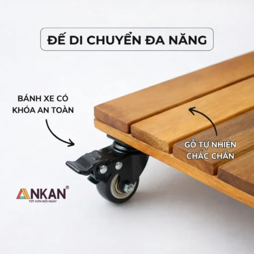 Đế Chậu Cây Chữ Nhật Vàng 30×50cm – Tải 120kg - ảnh thực tế 3