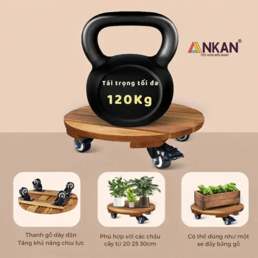 Đế Chậu Cây Tròn Vàng 30cm – Tải 120kg - ảnh thực tế 5