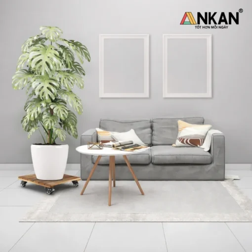 Đế Chậu Cây Vuông Vàng 30cm – Tải 120kg - ảnh thực tế 2