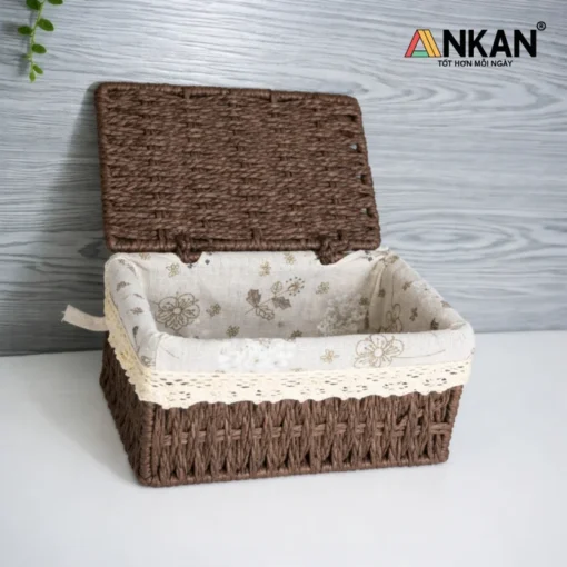 Lòng giỏ và lót vải hoa nhí