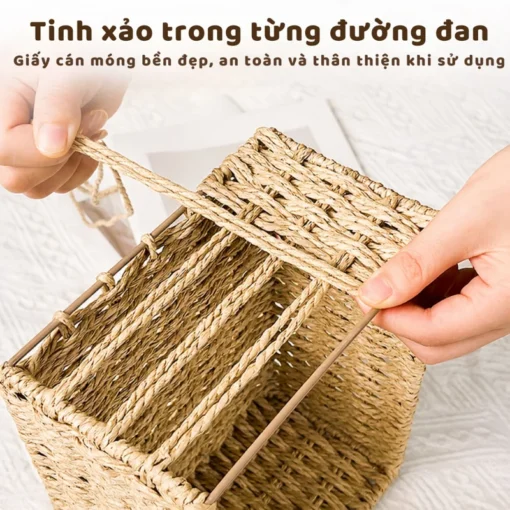 Thân giỏ chữ nhật đan thủ công