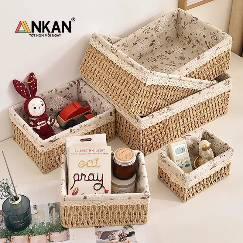 Giỏ Cỡ Lớn Khung Sắt Lót Vải ANKAN 2 Ảnh thực tế Giỏ Cỡ Lớn Khung Sắt Lót Vải ANKAN - góc 1