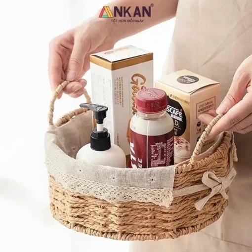 Giỏ tròn đựng mỹ phẩm