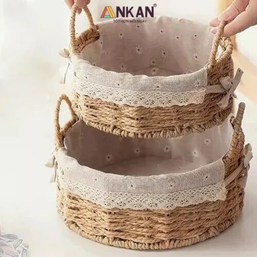 Hai size giỏ tròn cầm bằng quai