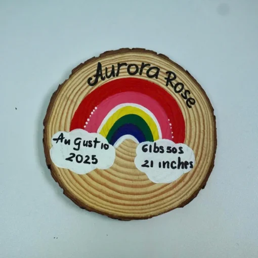 Tranh Gỗ Aurora Rose Cầu Vồng 18cm - ảnh thực tế 3