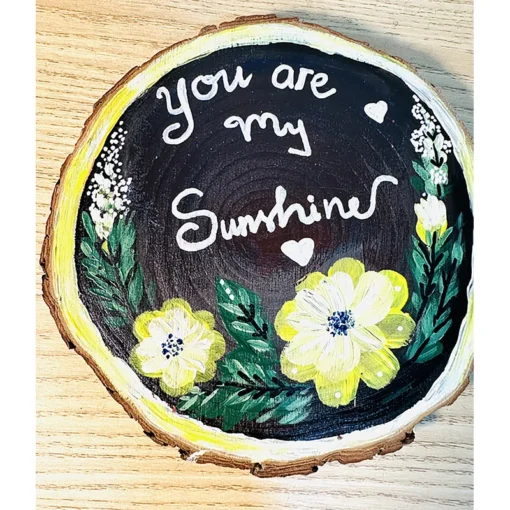 Tranh Gỗ Sunshine Vẽ Tay 18cm - ảnh thực tế 2