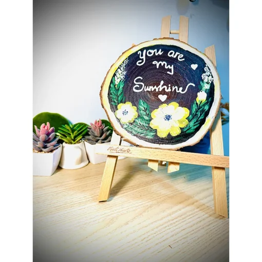 Tranh Gỗ Sunshine Vẽ Tay 18cm - ảnh thực tế 3